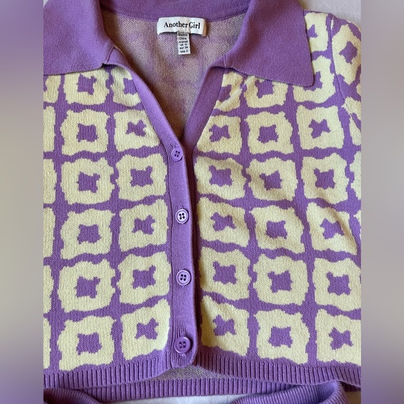 Urban Outfitters “Another Girl” knit printed top and short set - Picture 6 of 9